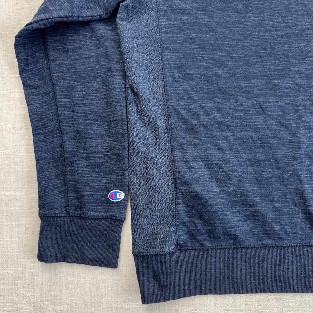Y2K Champion Mens Crewneck Sweatshirt XL Blue Heather Raglan Athletic Pullover - Picture 5 of 13